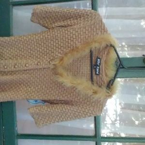 Gold popcorn cardi vintage Betsey Johnson